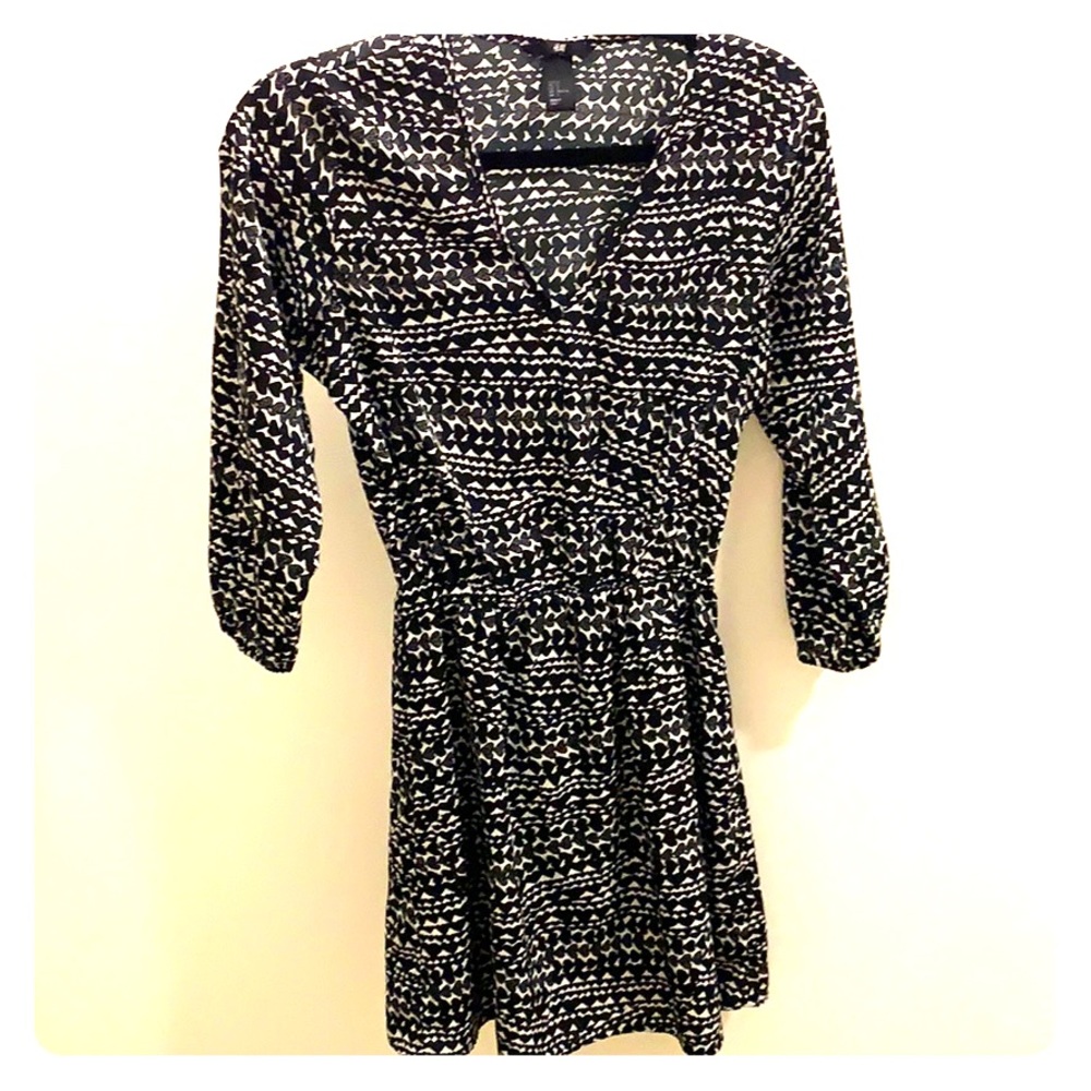 H&M black and white heart dress
